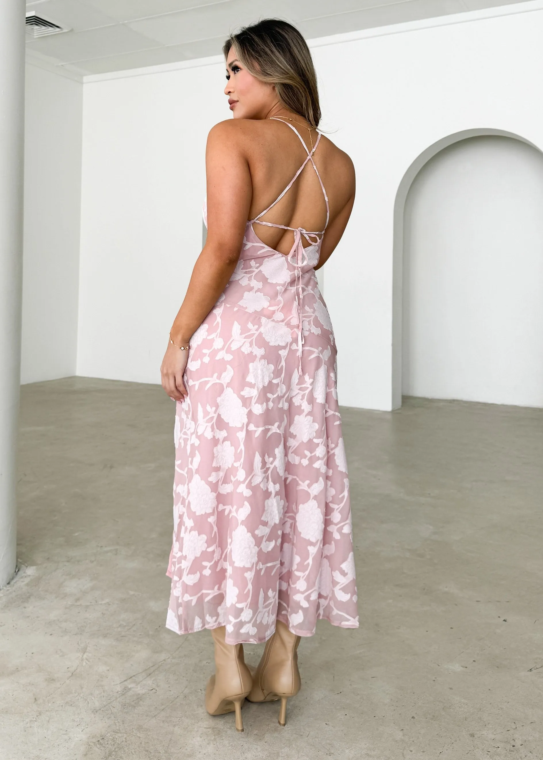 More Than This Midi Dress - Blush Floral