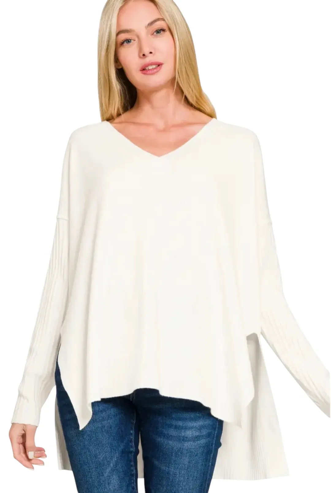 Oversize V Neck Sweater - Multiple Colors Available