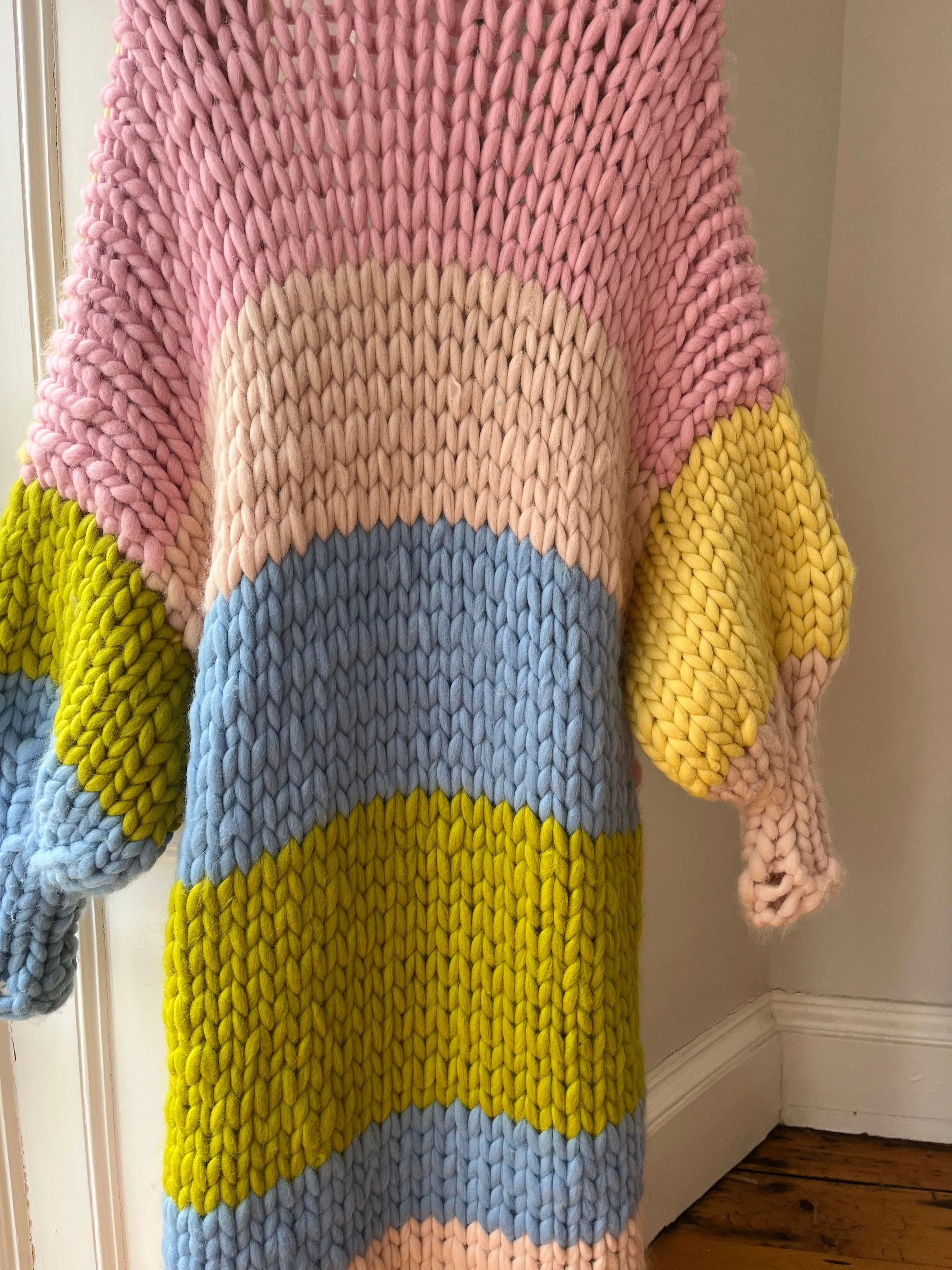 Pastel Maxi Chunky Knit Cardigan S/M (Sample)