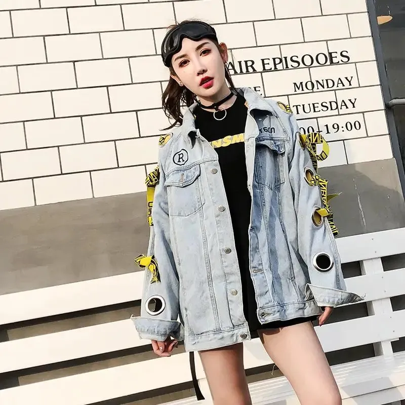 Personality Straps Hollow Out Jacket