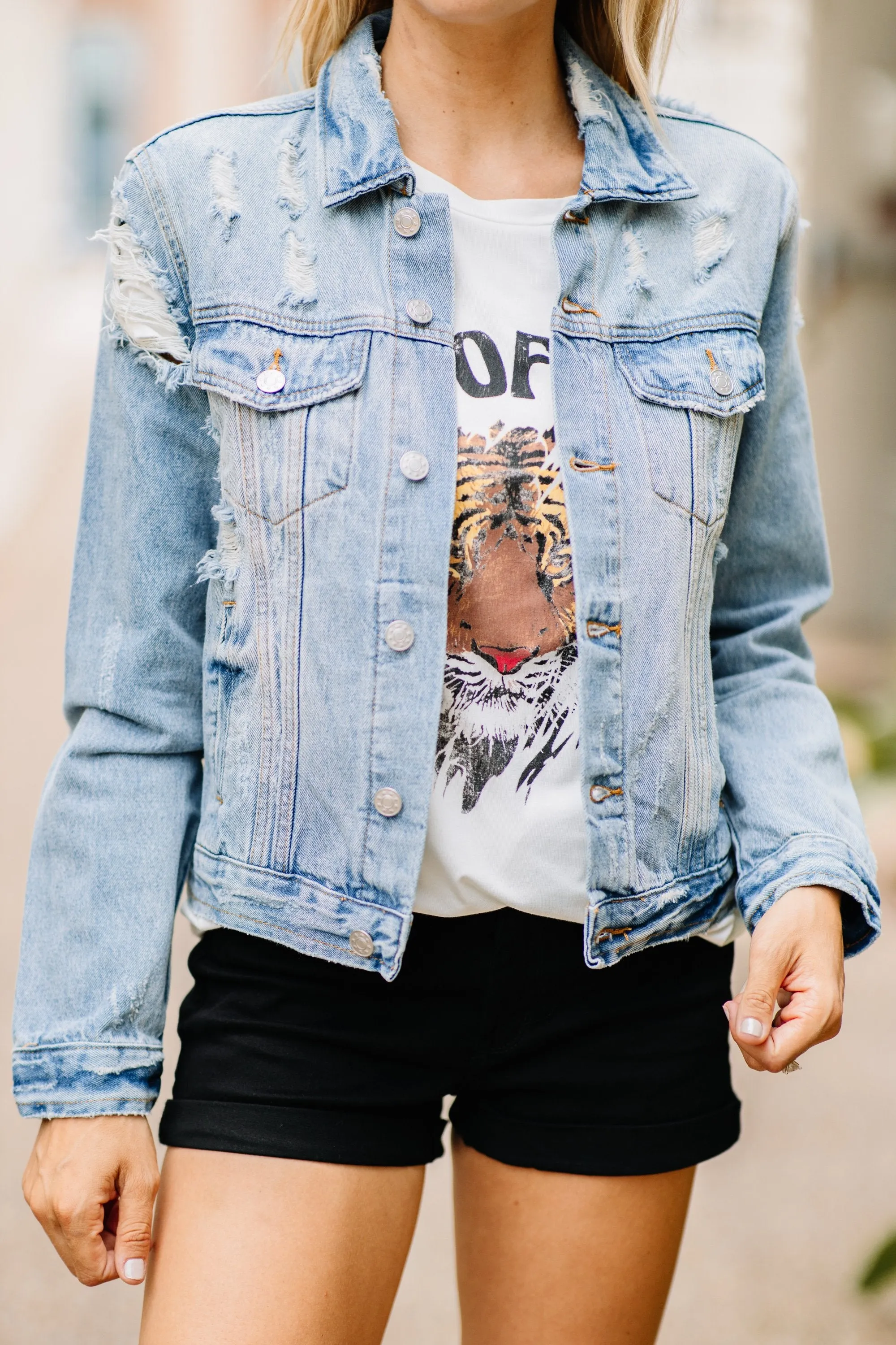 Play Your Games Distressed Denim Jacket