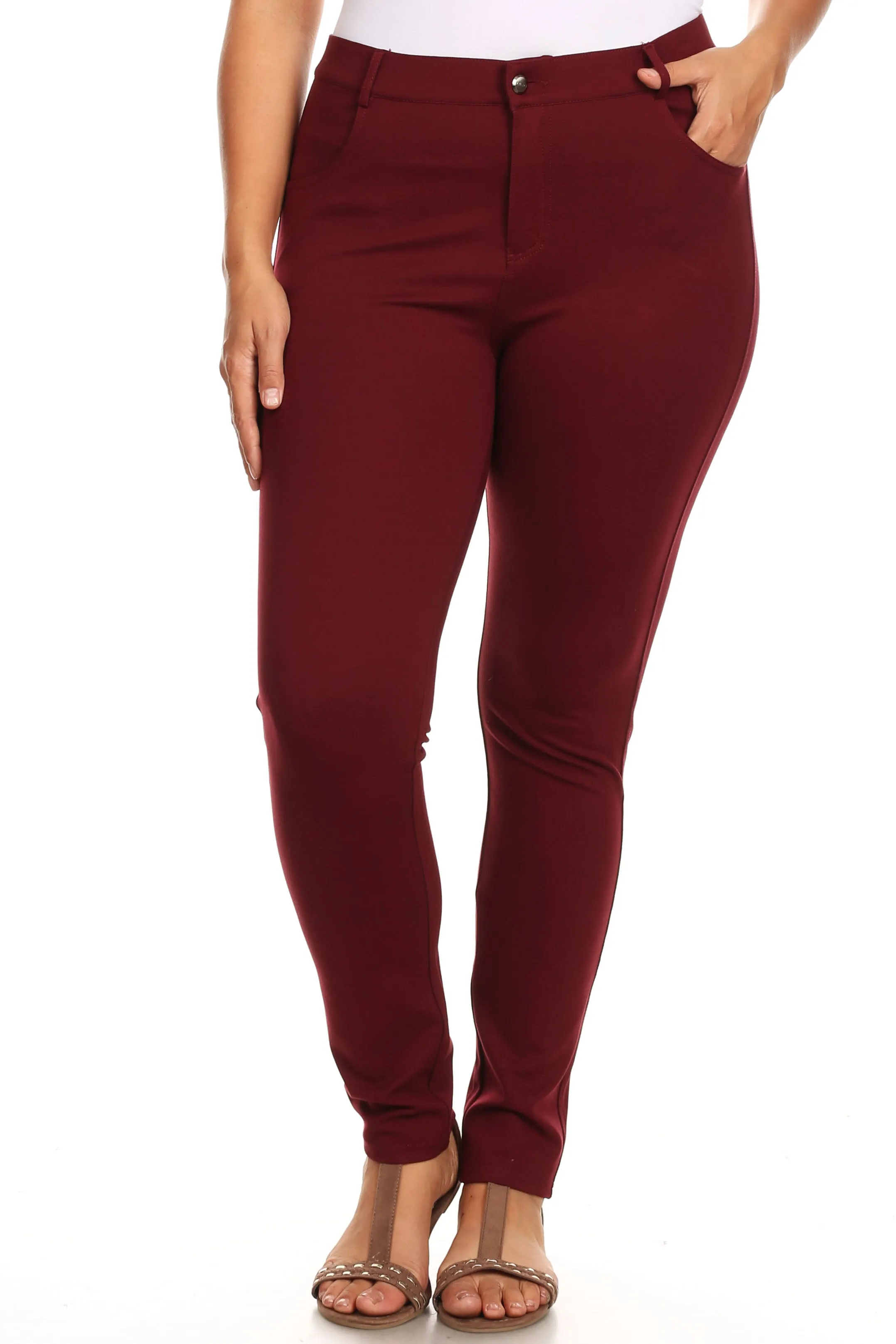 Plus Size Stacy Ponte Knit Dress Pants