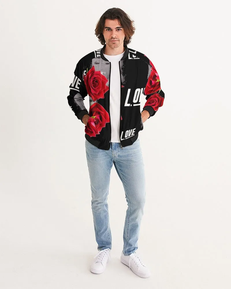 Pretty Goons Love BLACK Men's Bomber Jacket ROSE