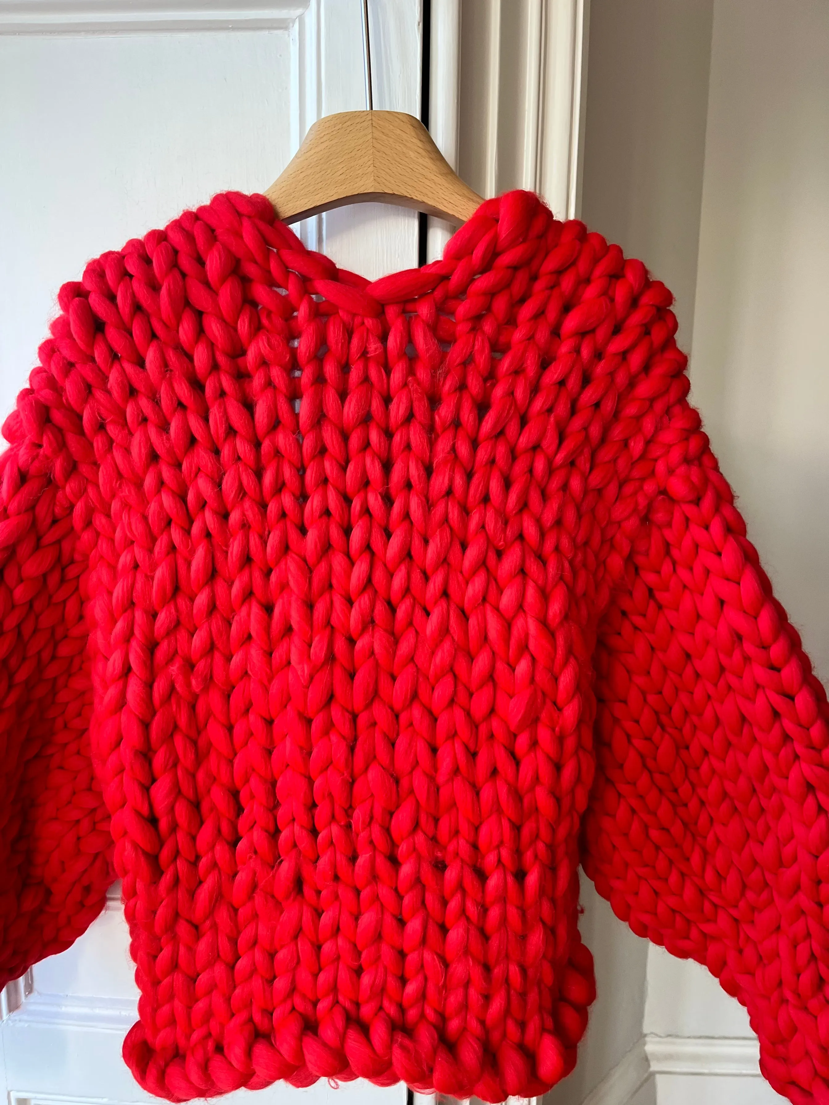 Red Colossal Knit Cardigan (Sample)