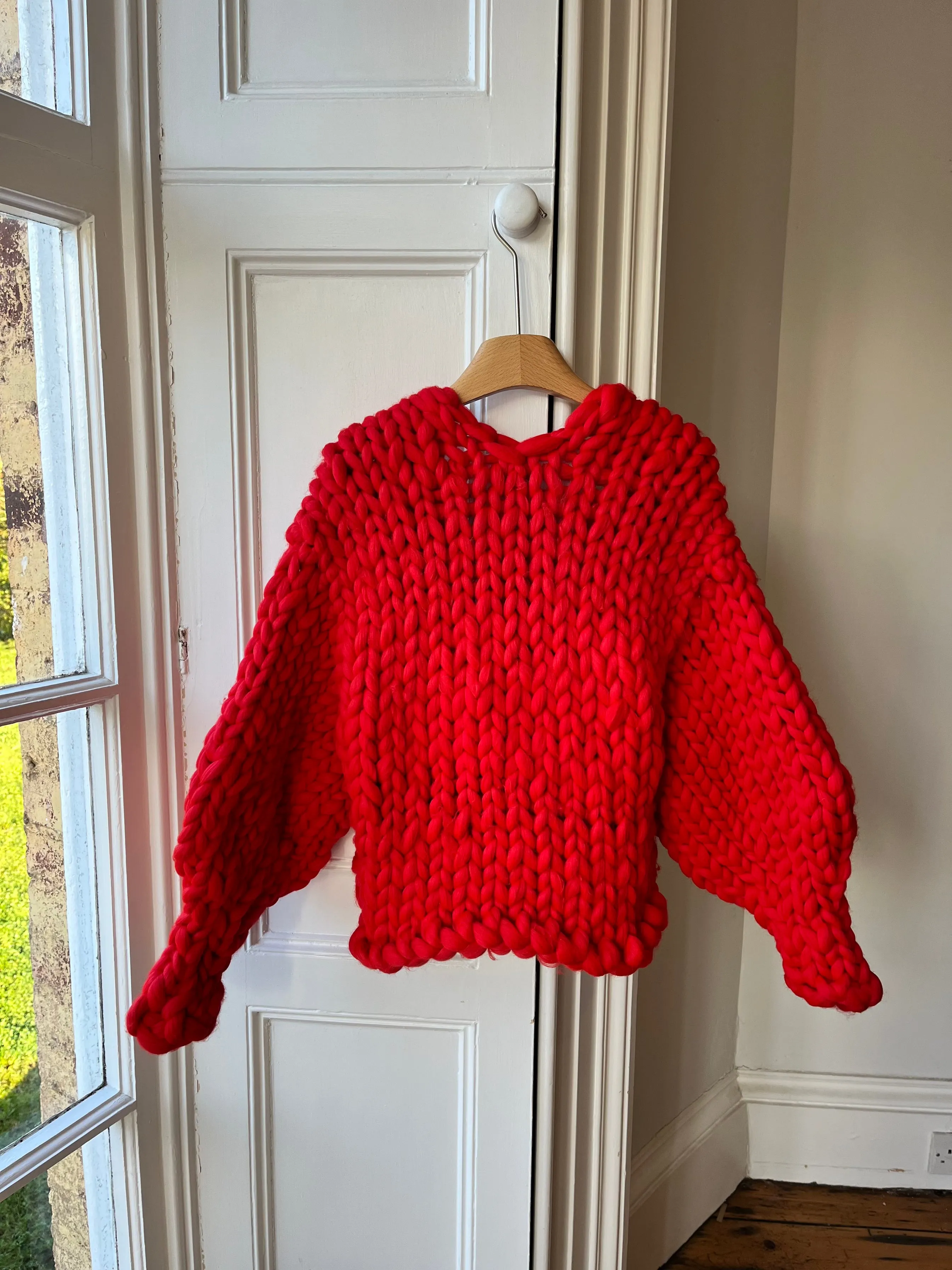 Red Colossal Knit Cardigan (Sample)