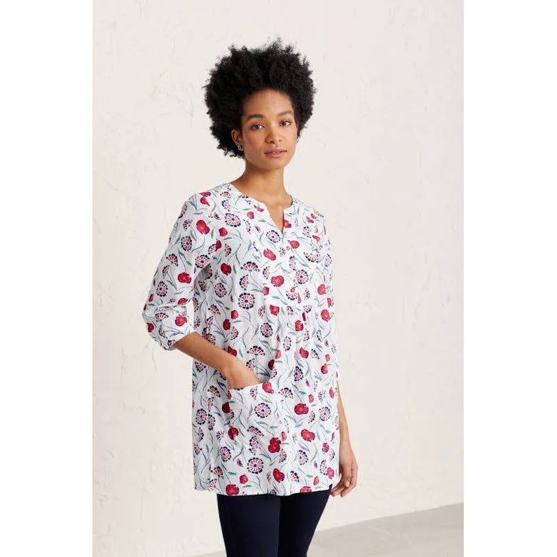 Seasalt Aventurier Tunic Hedgerow Flowers Cassis