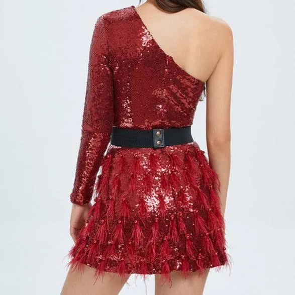 Shealynn One-shoulder Sequin Mini Dress