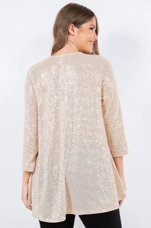 Shimmer Threaded Tunic- Copper, Black or Cream