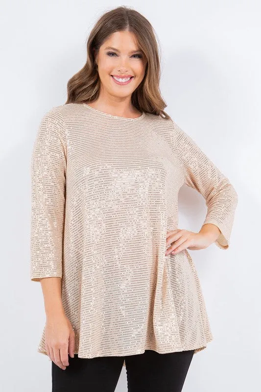 Shimmer Threaded Tunic- Copper, Black or Cream