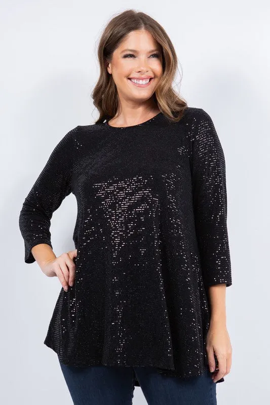 Shimmer Threaded Tunic- Copper, Black or Cream