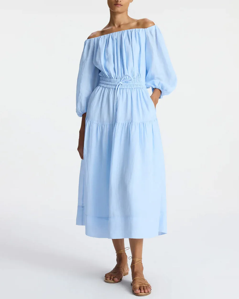 Sky Blue Off The Shoulder Indy Dress