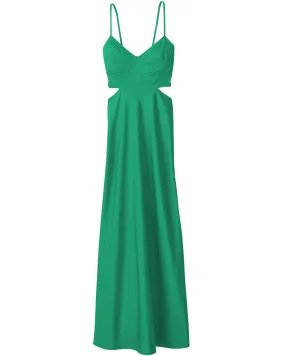 Spruce Satin Blakely Midi Dress