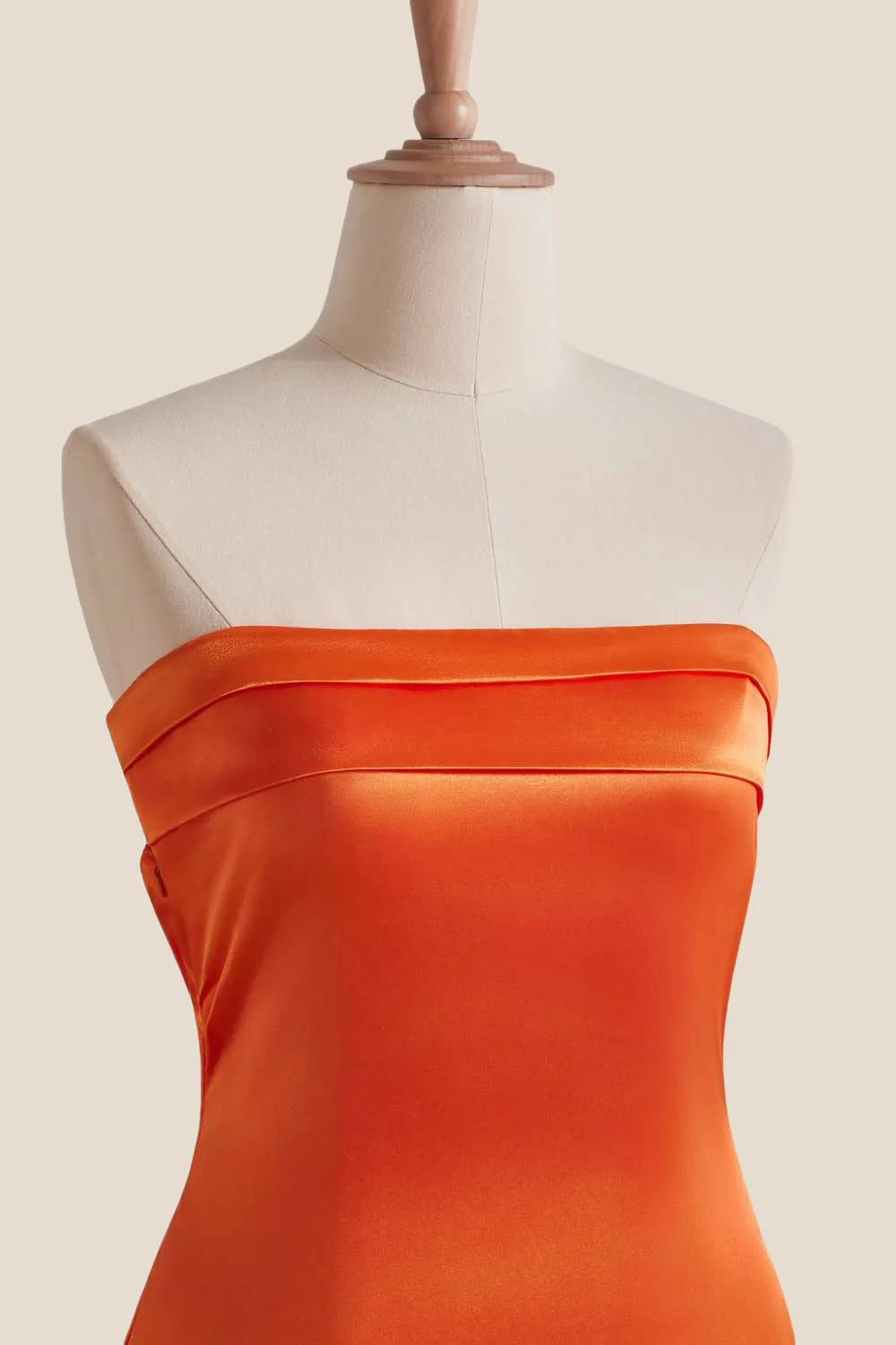 Strapless Orange Cowl Back Short Dress