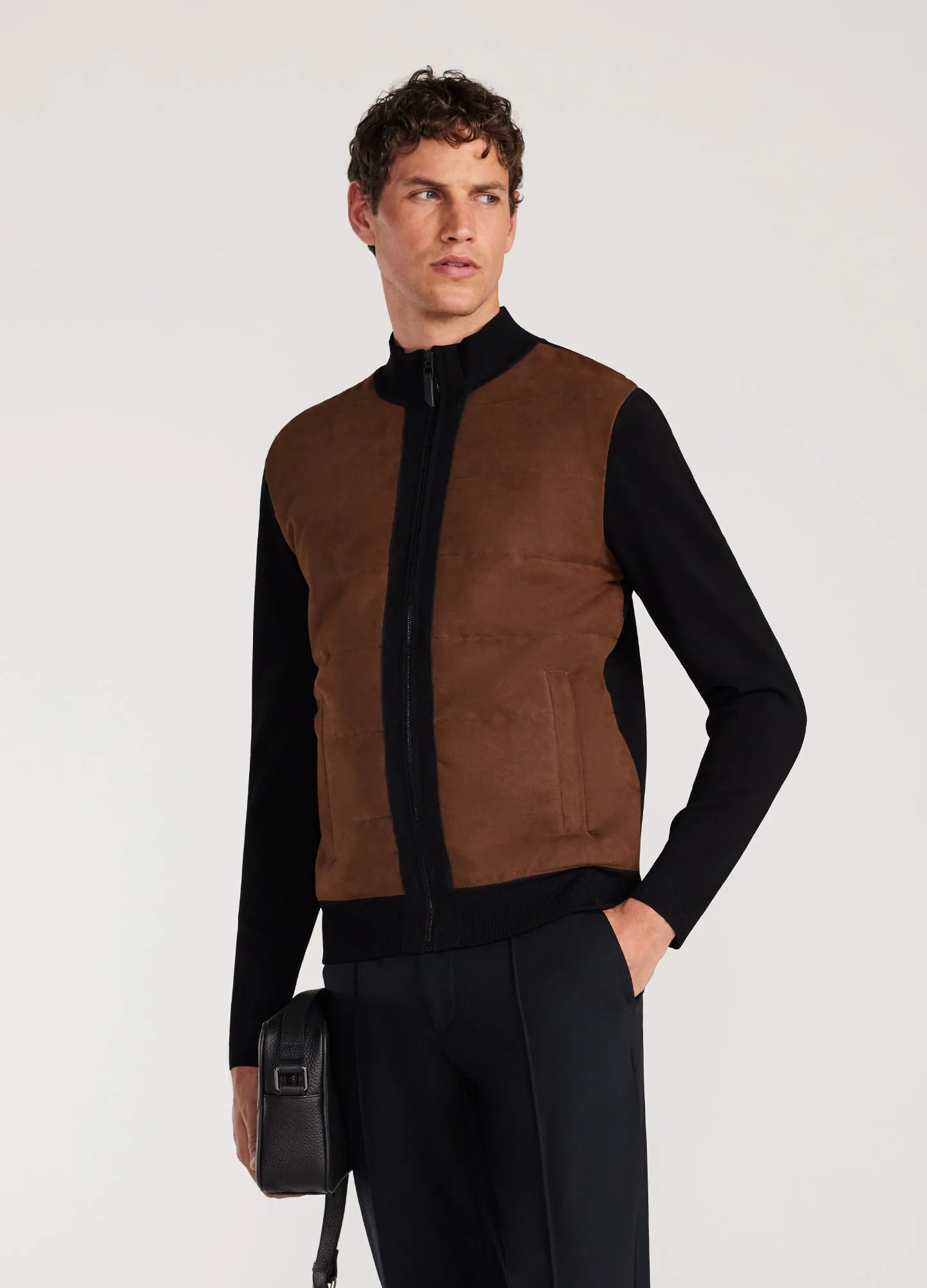 Tech Suede Knit Jacket Camel