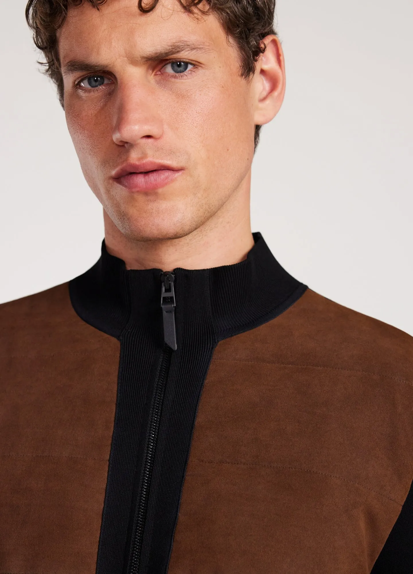 Tech Suede Knit Jacket Camel