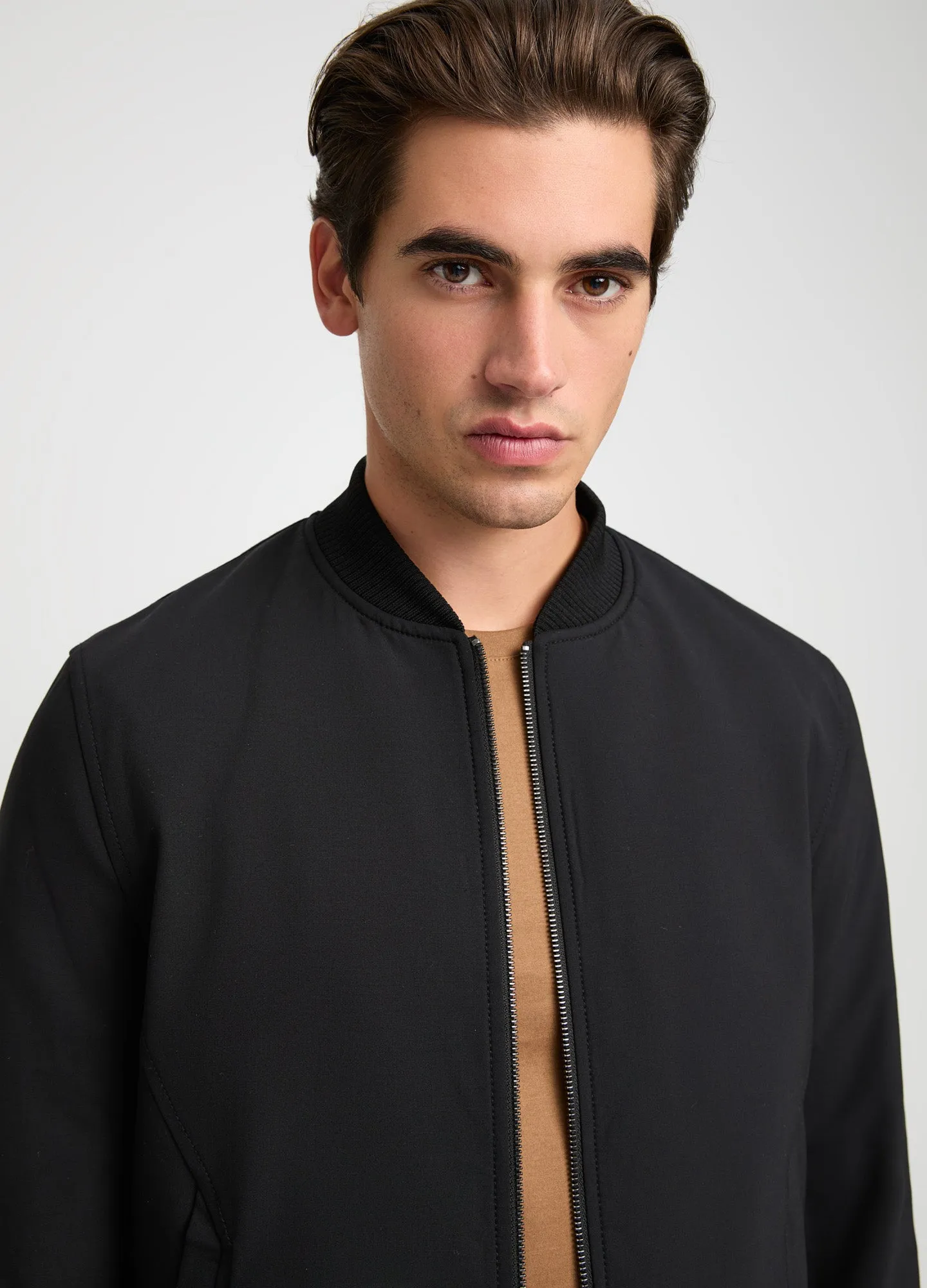 Tech Wool Bomber Jacket Black