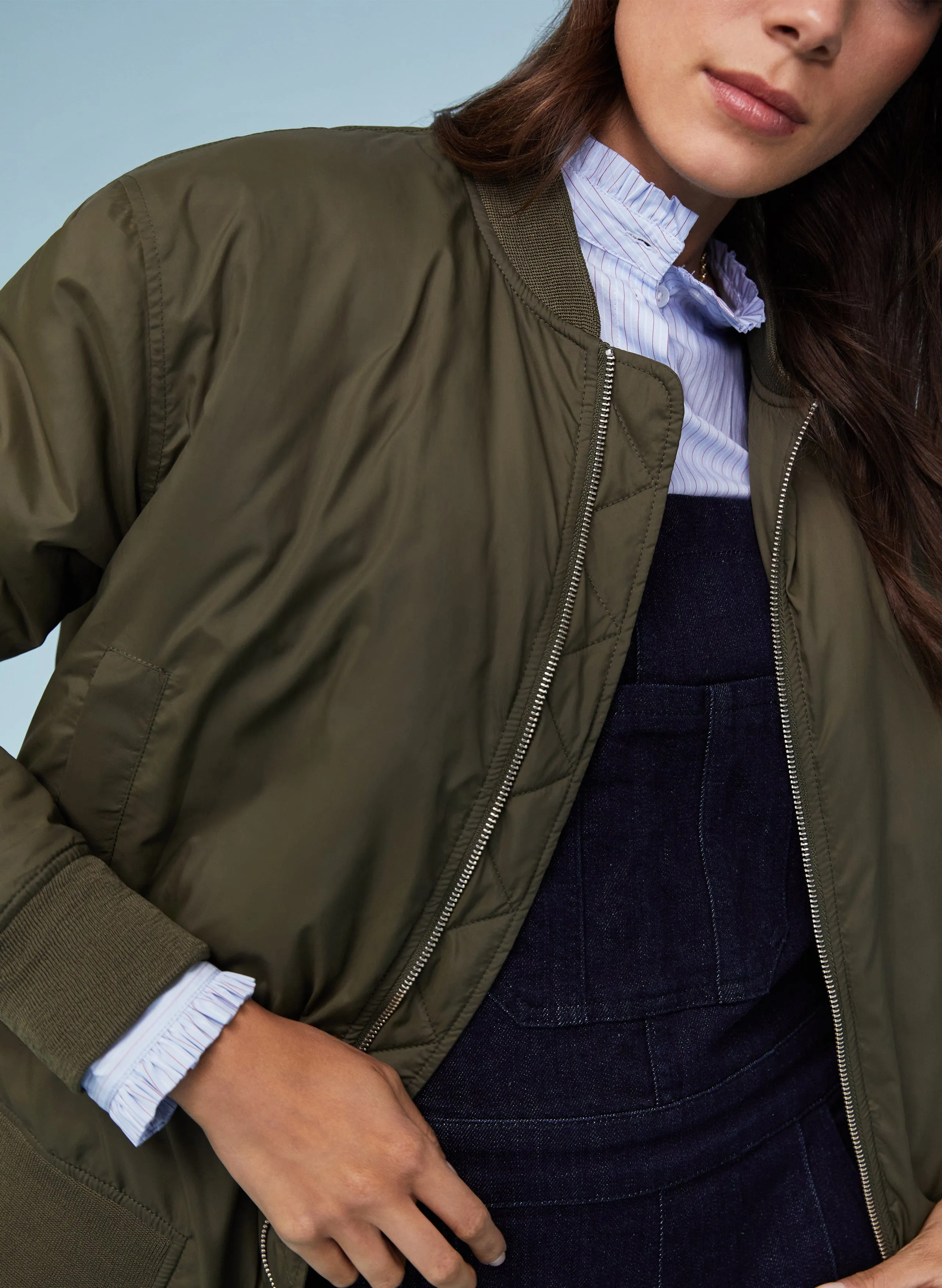 Tegan Recycled Bomber | Khaki