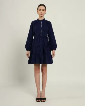 The Ely Daisy Midnight Blue Linen Dress