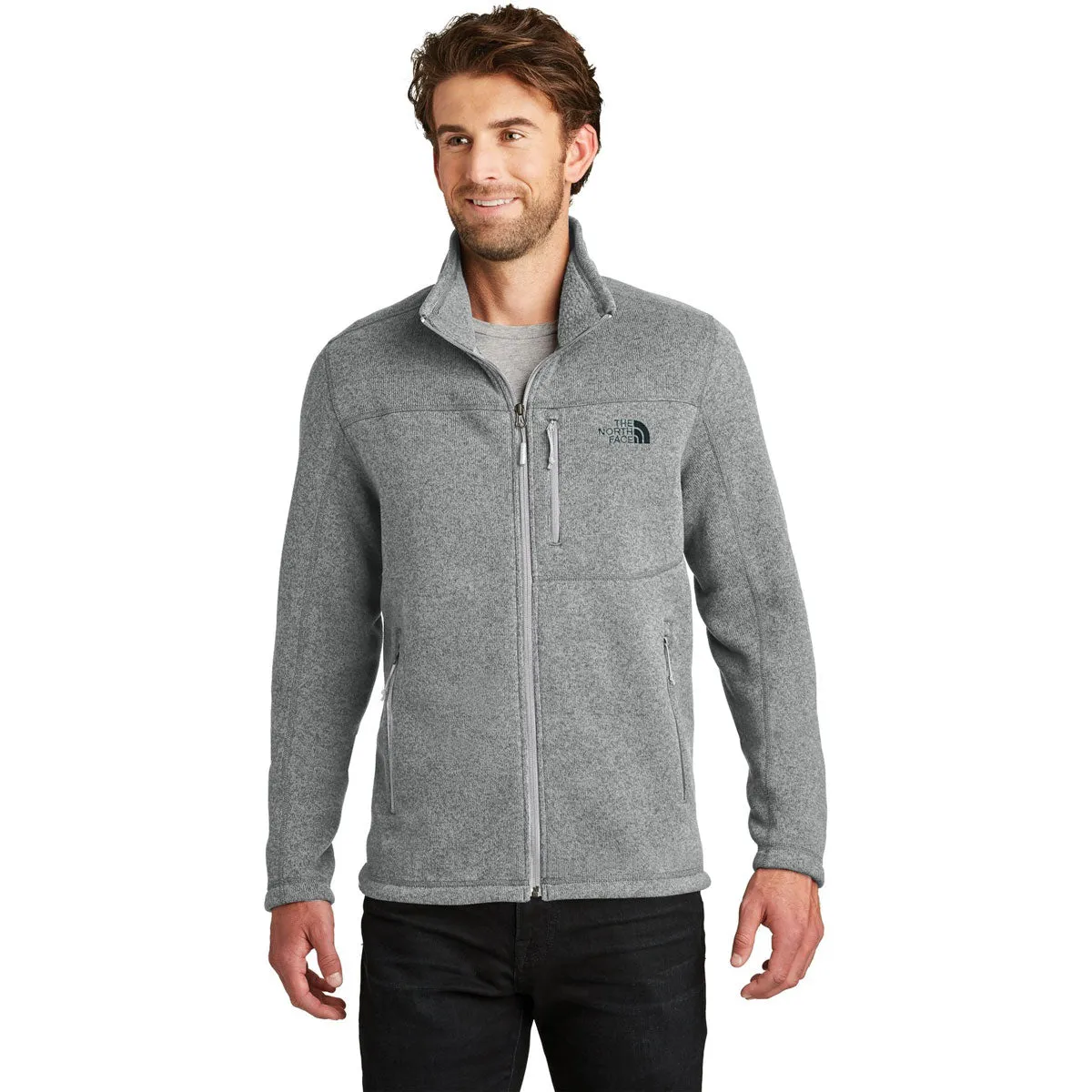 The North Face Men's TNF Medium Grey Heather Sweater Fleece Jacket