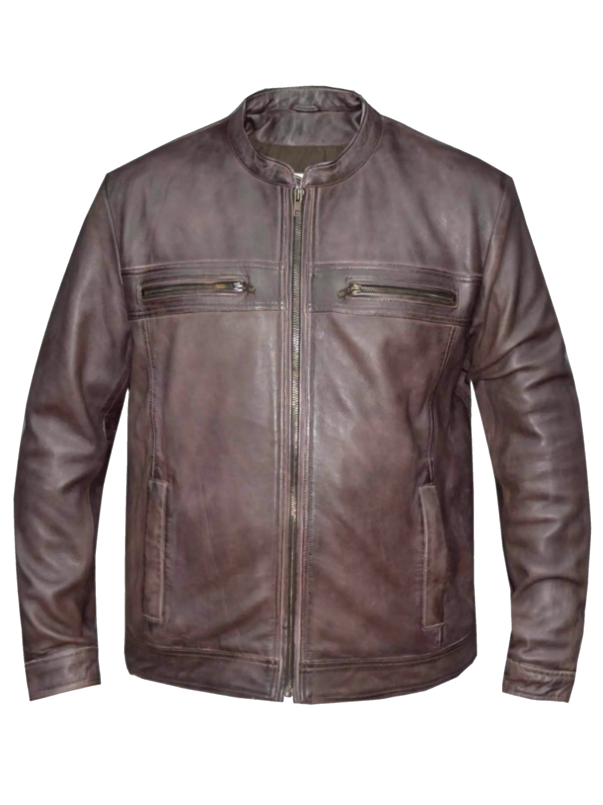 The "Oliver" Lightweight Brown Leather Jacket