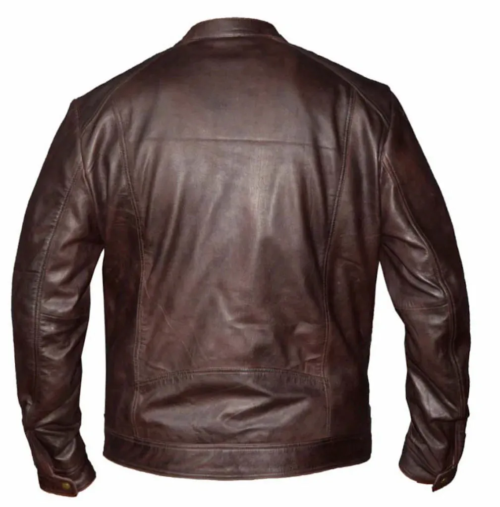 The "Oliver" Lightweight Brown Leather Jacket