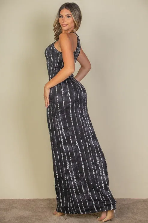 Tie Dye Printed Cami Bodycon Maxi Dress