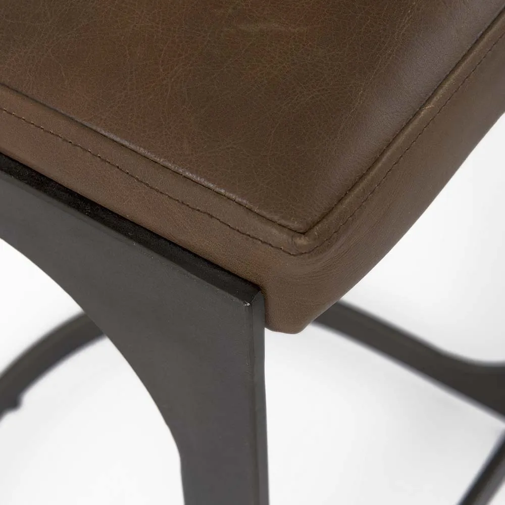 Tyler Counter Stool in Brown Leather