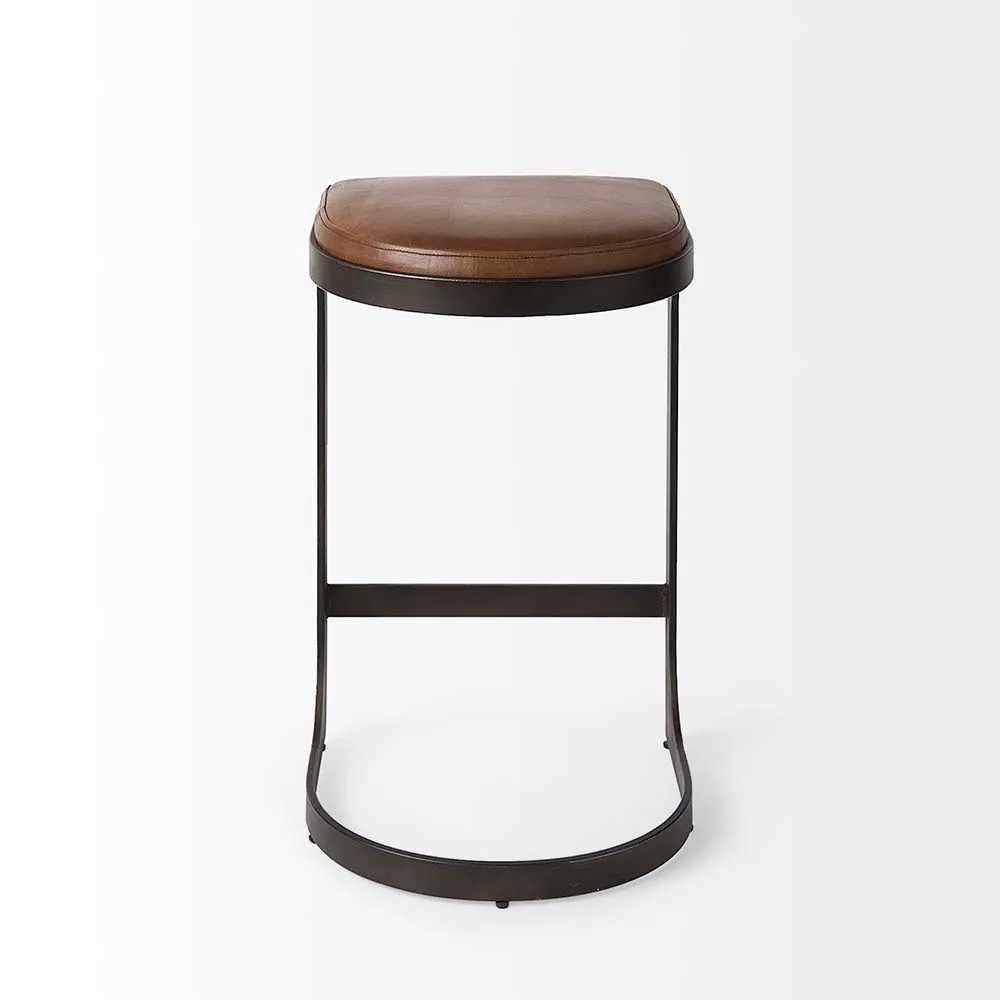 Tyler Counter Stool in Brown Leather