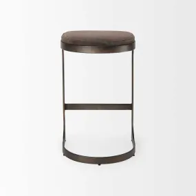 Tyler Counter Stool in Brown Suede