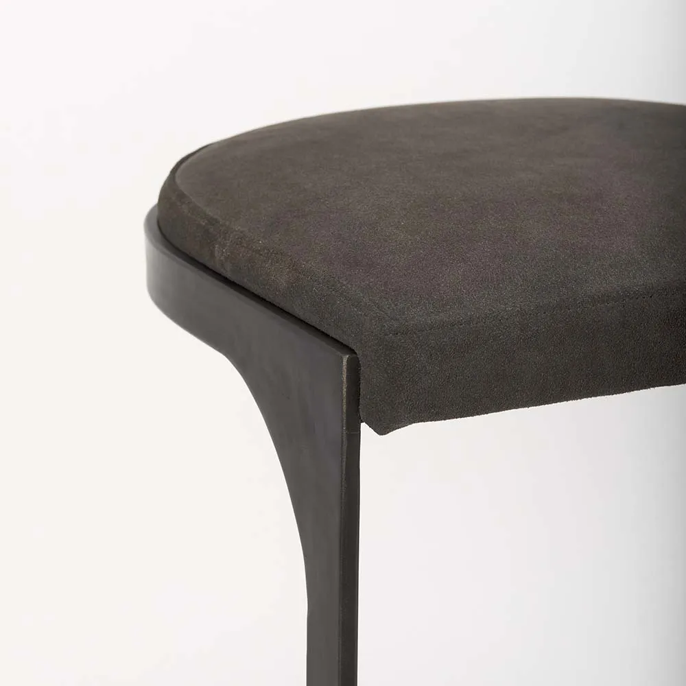 Tyler Counter Stool in Brown Suede