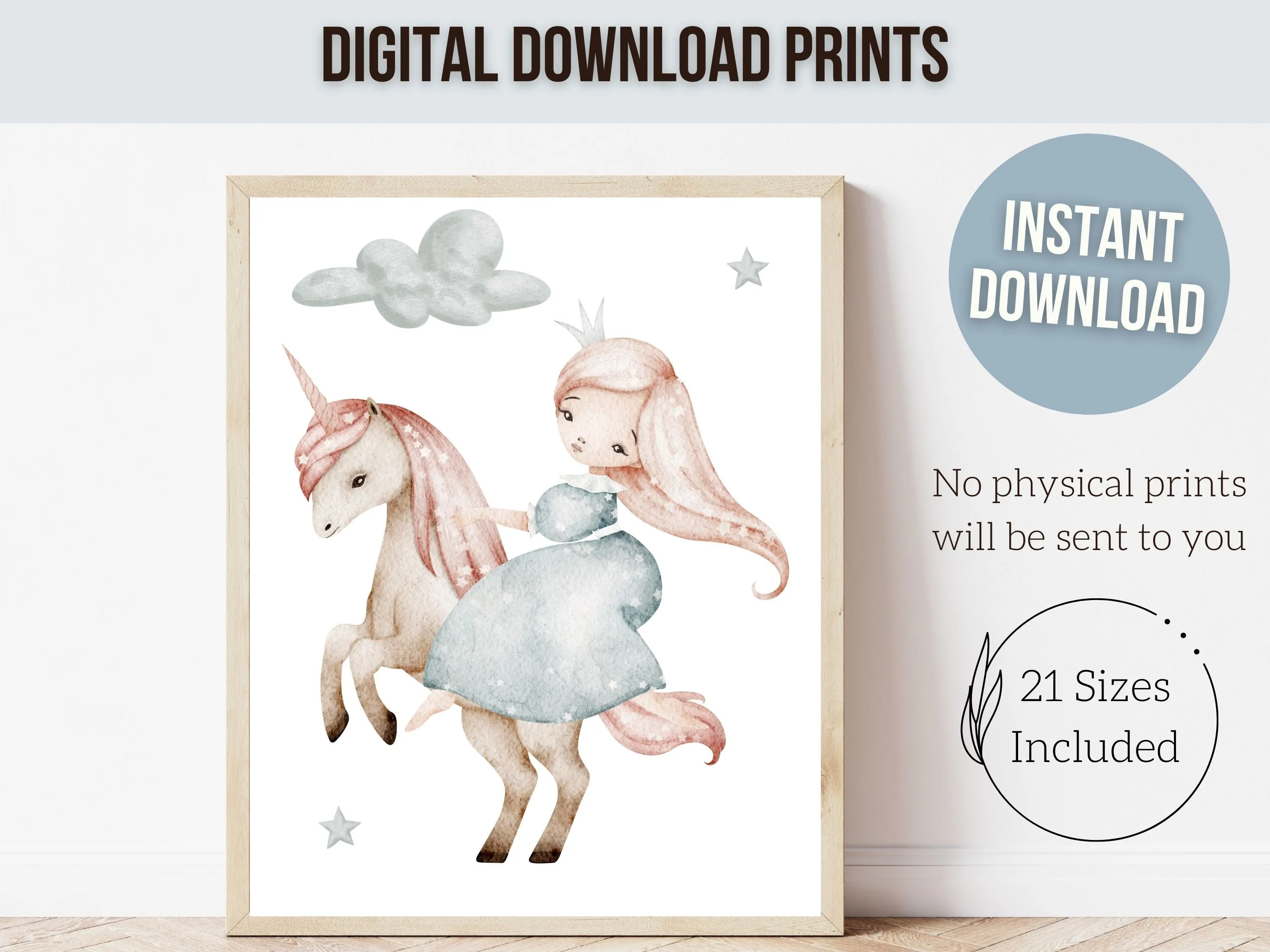 Unicorn Nursery Print Set of 3