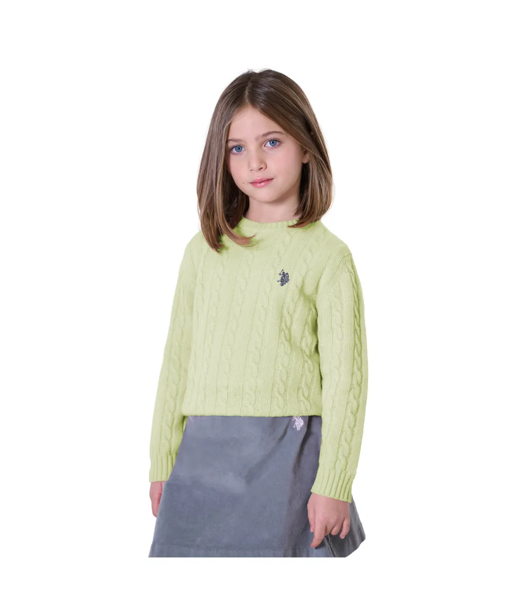 US POLO GIRLS ROUND NECK SWEATER