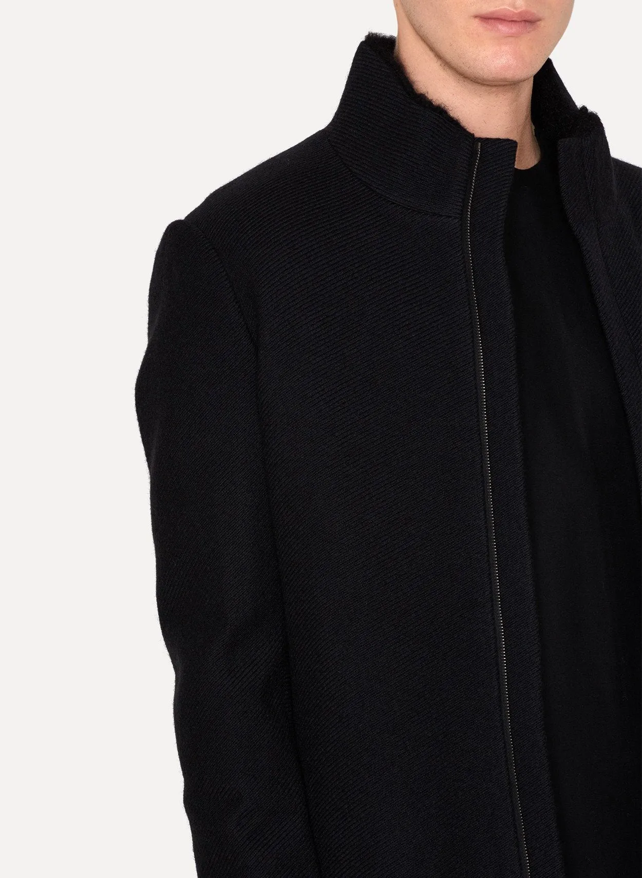 Virgin Wool Zipped Coat