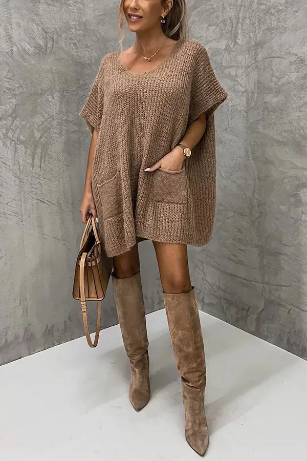 Windy City Pocketed Oversized Knit Sweater