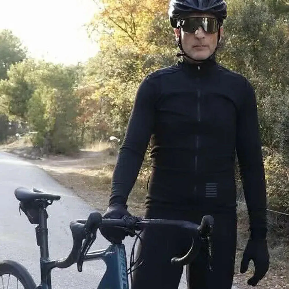 WINTER JACKET Thermal Fleece Men Cycling jacket Long Sleeve Cycling Bike Clothing  black 사이클링 겨울 재킷