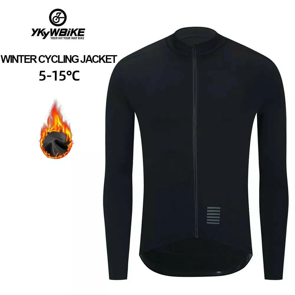 WINTER JACKET Thermal Fleece Men Cycling jacket Long Sleeve Cycling Bike Clothing  black 사이클링 겨울 재킷