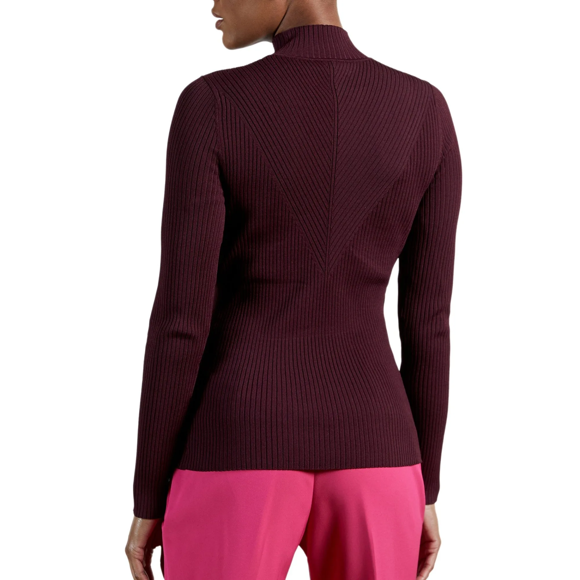 Women Wmk-Taralyn-High Neck Sweater - Oxblood