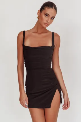 Won't Bite Backless Mini Dress Black