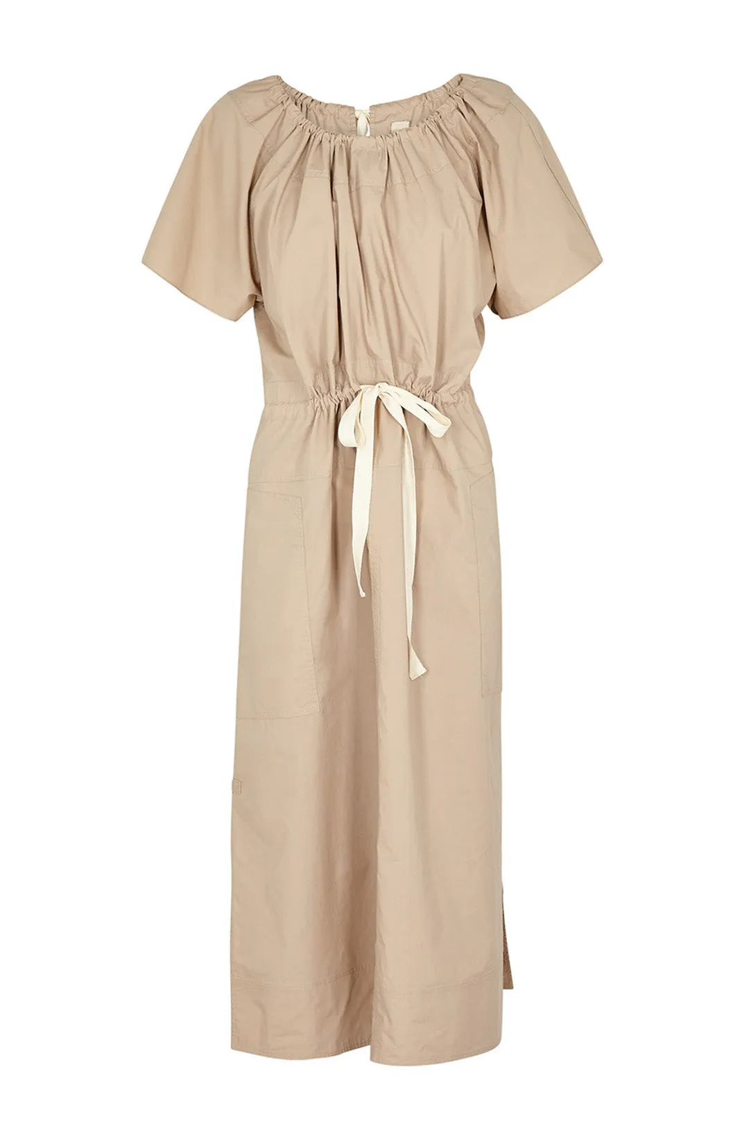 Workroom Drawstring Dress in Beige