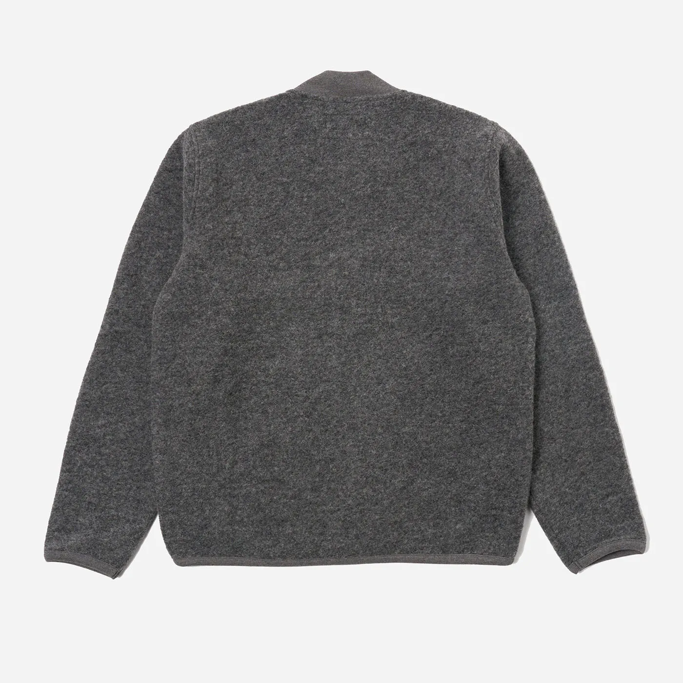 Zip Bomber - Grey Marl Wool Fleece