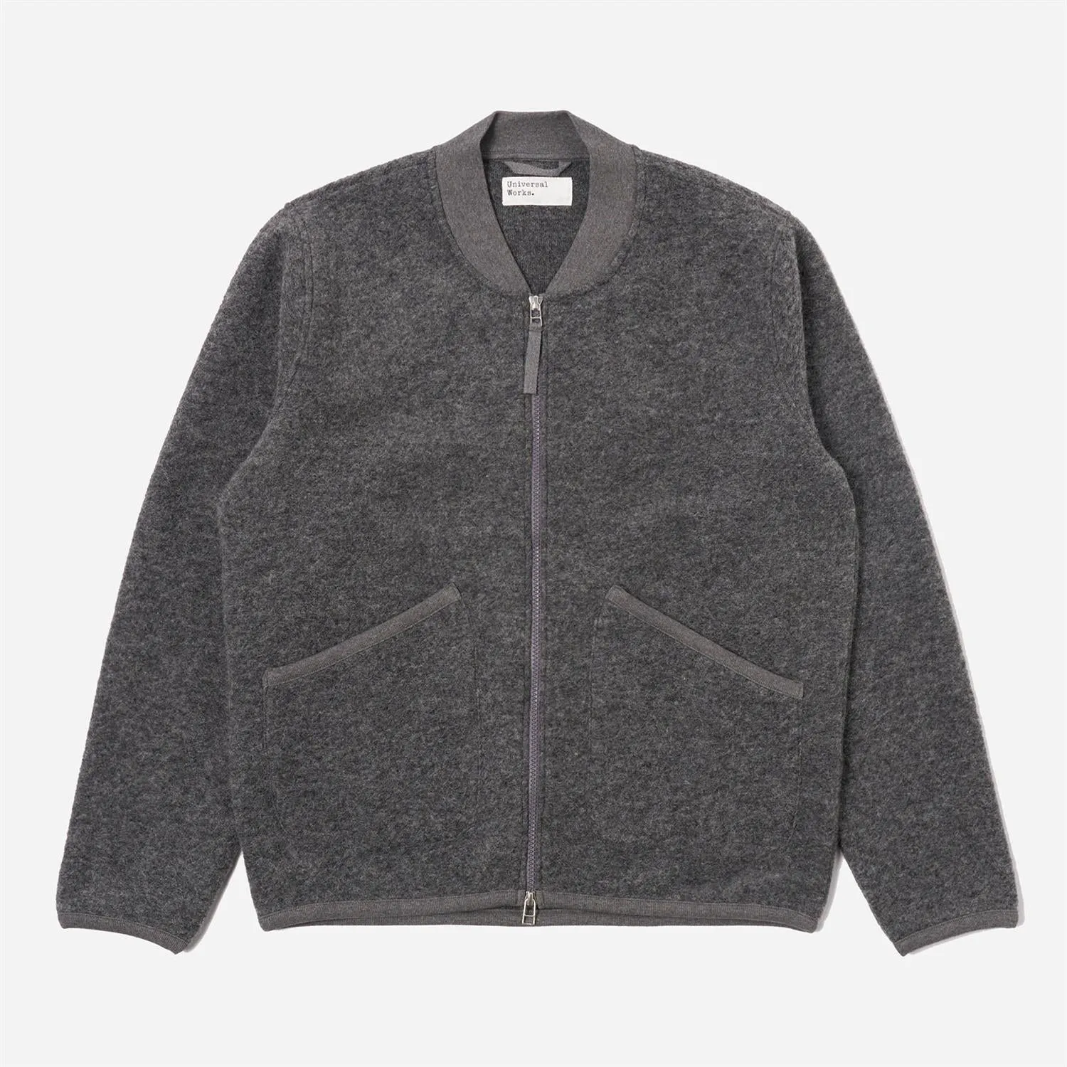 Zip Bomber - Grey Marl Wool Fleece