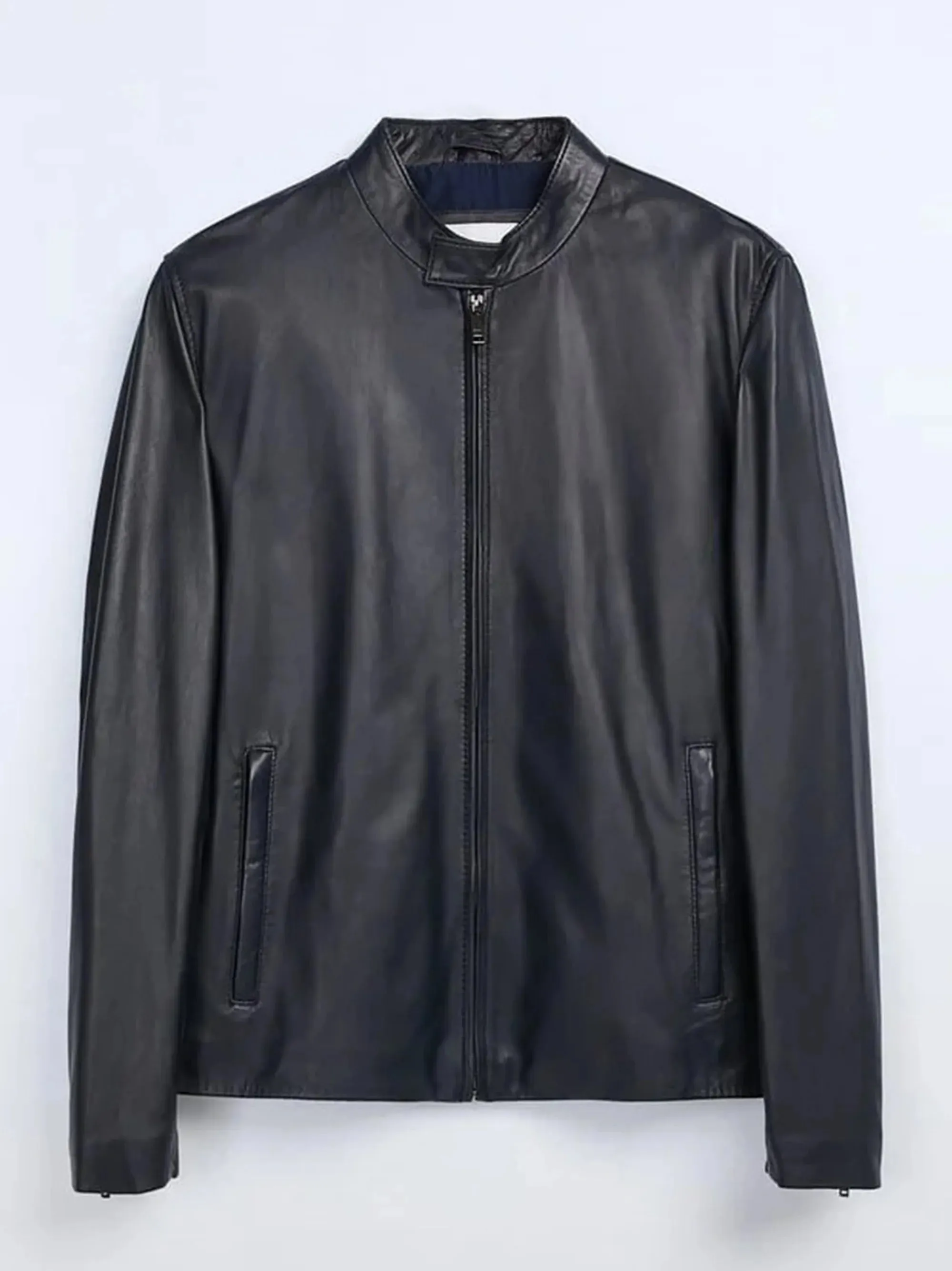 ZR Men Leather Black Jacket