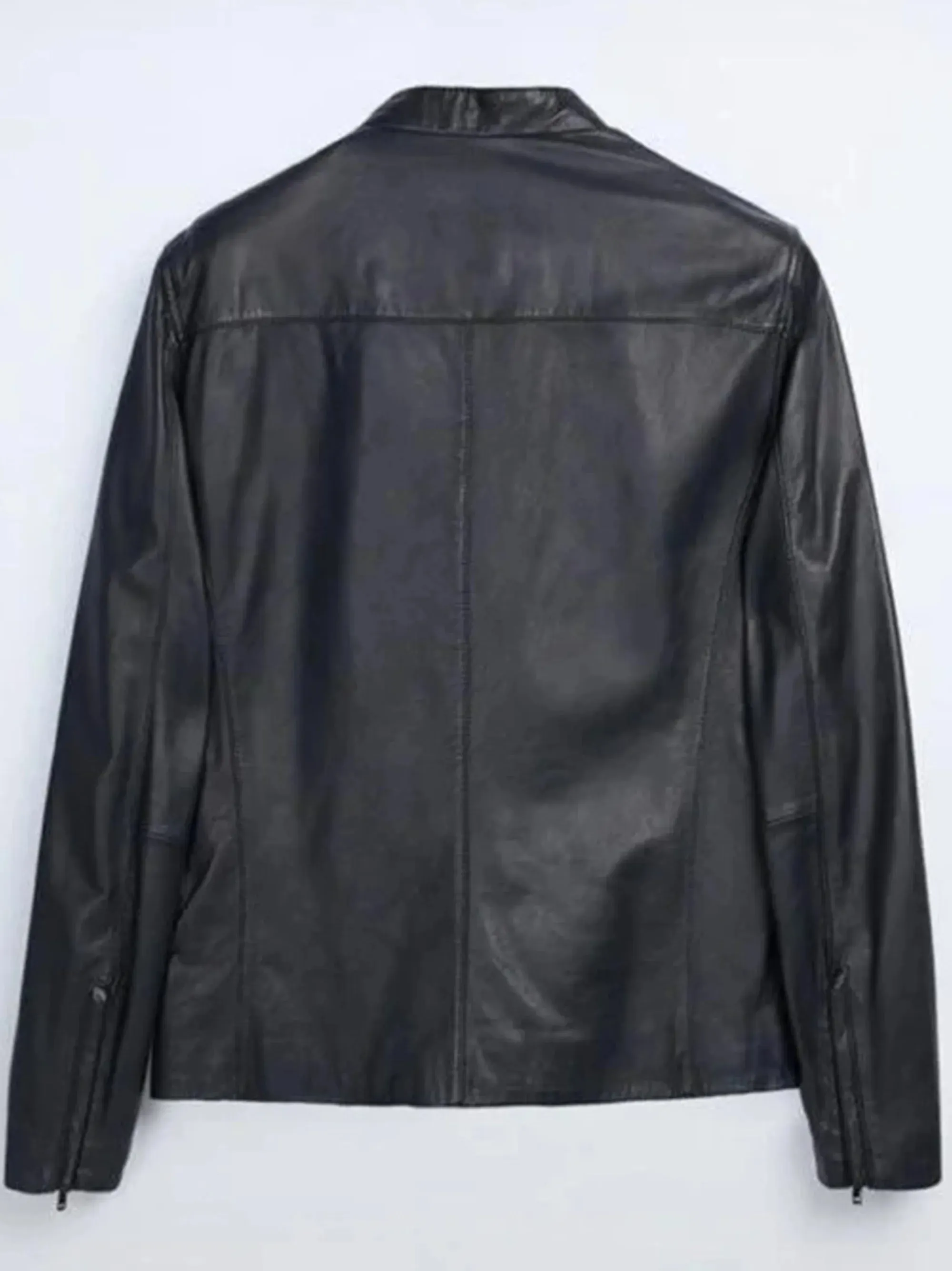 ZR Men Leather Black Jacket